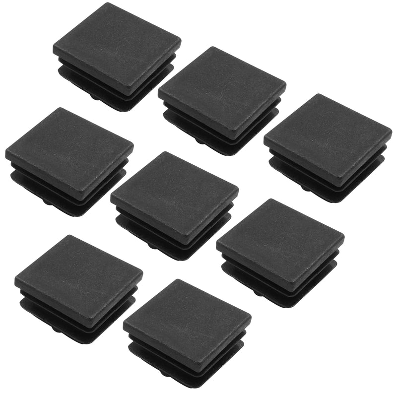 8 Pack 1-1/4" Square Plastic Plugs, Black Tubing End Caps Plugs Insert for Square Tube and Furniture Legs Length: 1-1/4" 8 Pcs