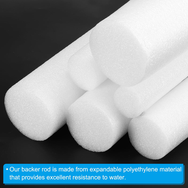 PATIKIL 2 Inch x 6.6 Feet Backer Rod for Gaps and Joints, Foam Rope Caulk Crack Joint Filler Roll Seal Weather Strip for Home Construction Car, White 1