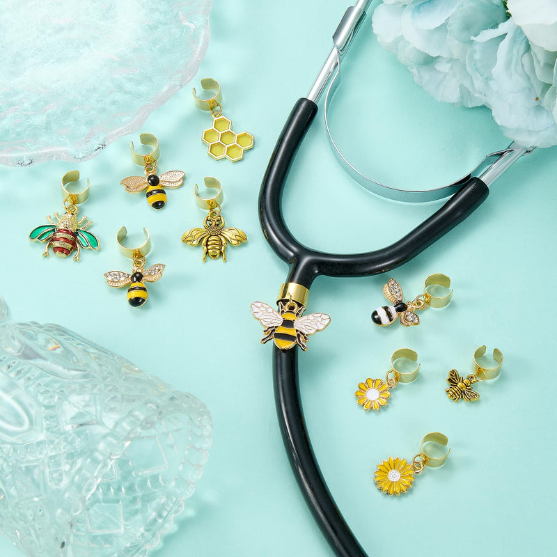 10 Pcs Stethoscope Charms for Nurses Personalized Stethoscope Charm with Daisy Flower Bee Pendants Gifts for Nurse Graduates Doctor Surgeons and Medical Assistant