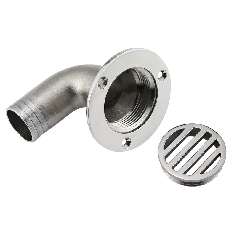 Stainless Stee 316 Marine Grade 1-1/2in(38mm) or 1-1/4in(32MM) Marine Boat Deck Drain Scupper 316 Boat Plumbing Fittings for Yacht/Boat W/fasterners for 1-1/2inch