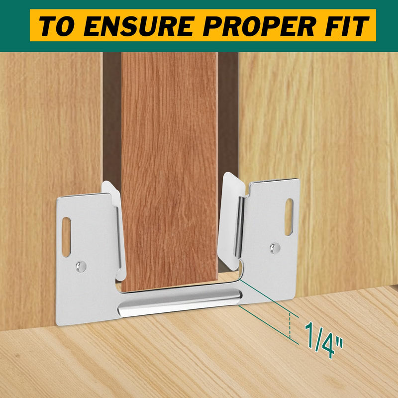 8Pcs Pocket Door Guide Bottom, Hidden Bottom Sliding Door Guide, Jamb Mounted, Steel Bracket for 1-3/8-Inch Thick Doors