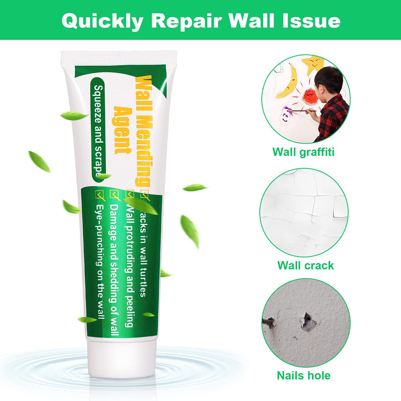Drywall Repair Kit, 2 Pcs Spackle Wall Repair Patch Kit with Scraper, Wall Mending Agent Large Hole Drywall Patch, Easy to Fill Holes in Home Wall and Quick Repair Crack, Plaster Wall Repair 2 Pack