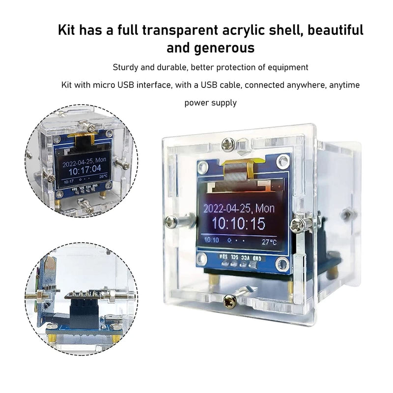 DIY Clock Kit Digital Display Electronic DIY Kit Clock DIY Automatic Timing Module Electronic Sodering Project USB Interface