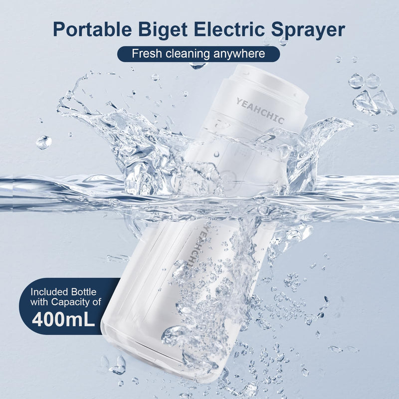 Portable Travel Bidet USB-C Rechargeable 400ml 3‑Mode Adjustable Pressure | IPX7 waterproof, cordless design, clean anywhere anytime – perfect for men, women, babies & postpartum care