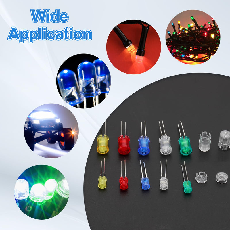 PATIKIL 5mm Clear Light-Emitting Diode Holder Clip, 60 Pack LED Lamp Socket Bulb Cap Protective Cover for Bezel Mount Panel Display, Transparent