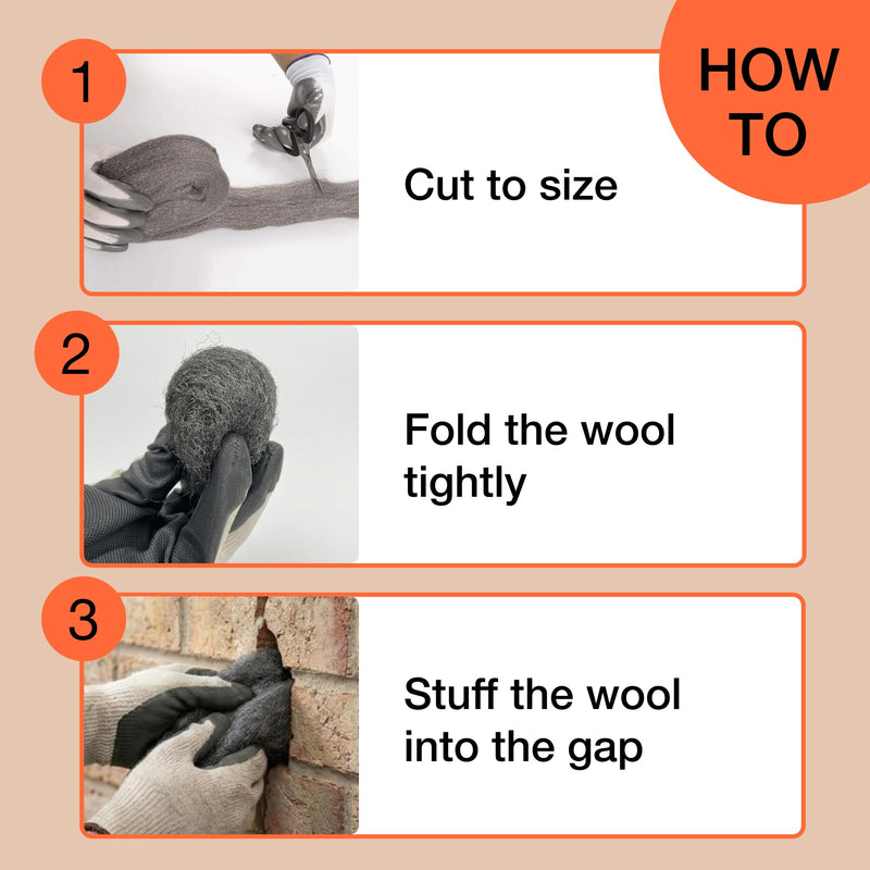MaPorch 6-pc Steel Wool Mice Control, Mouse Hole Filler, Scissors & Gloves 6-Pack