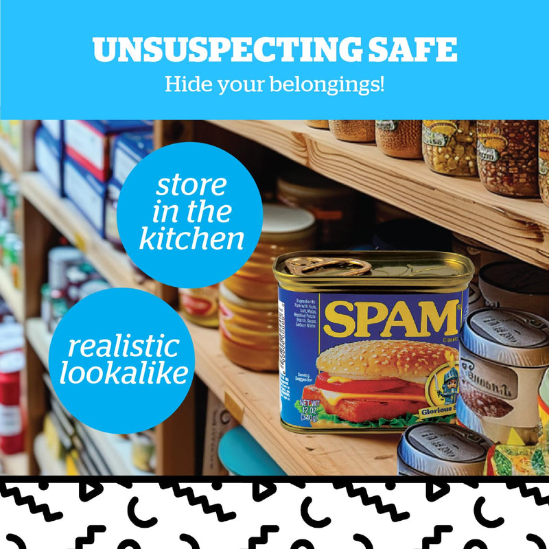 BigMouth Inc Fake SPAM Can Diversion Safe - Hidden Safe for Money Stash - Secret Compartment and Hidden Storage Fun Gag Gift Prank & Book Safe Alternative - 3"x3"x4.5"