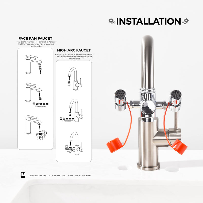 Eye Wash Station for Emergency Eye Wash - Faucet Mounted Eye Wash Station Attachment with Multi-Angle Rotating, Eye Wash Faucet Sink Attachment with 5 Adapters, Eye Washer Adapter for Faucets