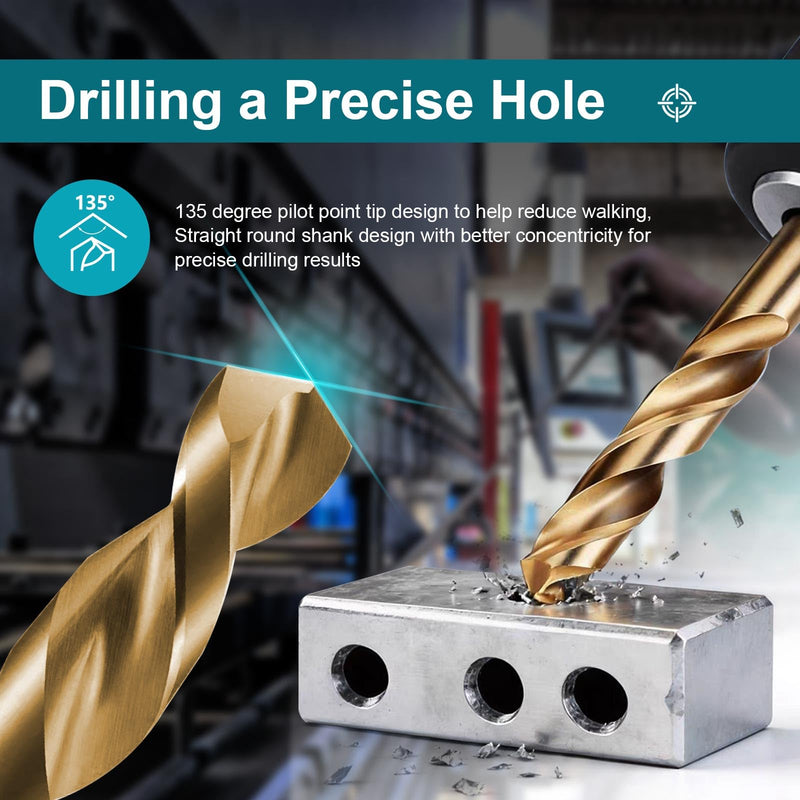 1 Inch Cobalt Drill Bit, M35 HSS Twist Drill Bit, 135° Split Point | Reduced Shank, Large hole drilling 6" length 3" working length for thick steel plate and stainless steel 1 Inch