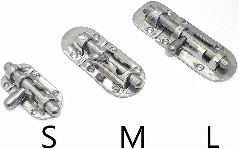 60/90/110mm Marine Boat Door Window Lock Latch ，Stainless Steel 316 Slide Barrel Bolt Clasp Sliding Hasp Locks Push Pull Toggle Buckle W/Friction pad (2PCS, 110mm) 2PCS