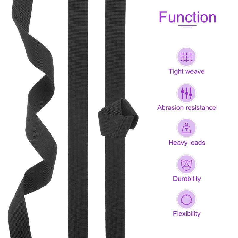 DMiotech Nylon Webbing Belt 10 Yard 25 Yard 50 Yard Length 1" 3/4" 2" 1-1/2" Width Nylon Straps for Sewing Luggage 10 Yard x 3/4 Inch Black