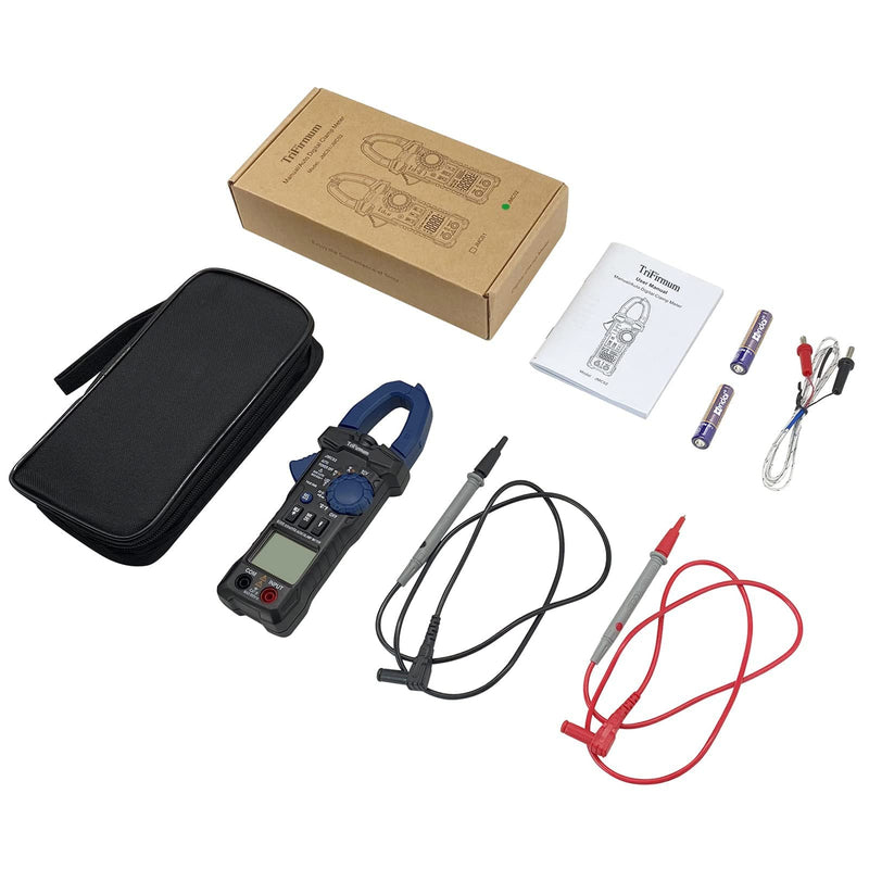 Digital Clamp Meter,6000 Counts Auto Range TRMS Multimeter Tester 600A AC Current,600V AC/DC Voltage Amp Meter with Continuity/Resistance/Diode