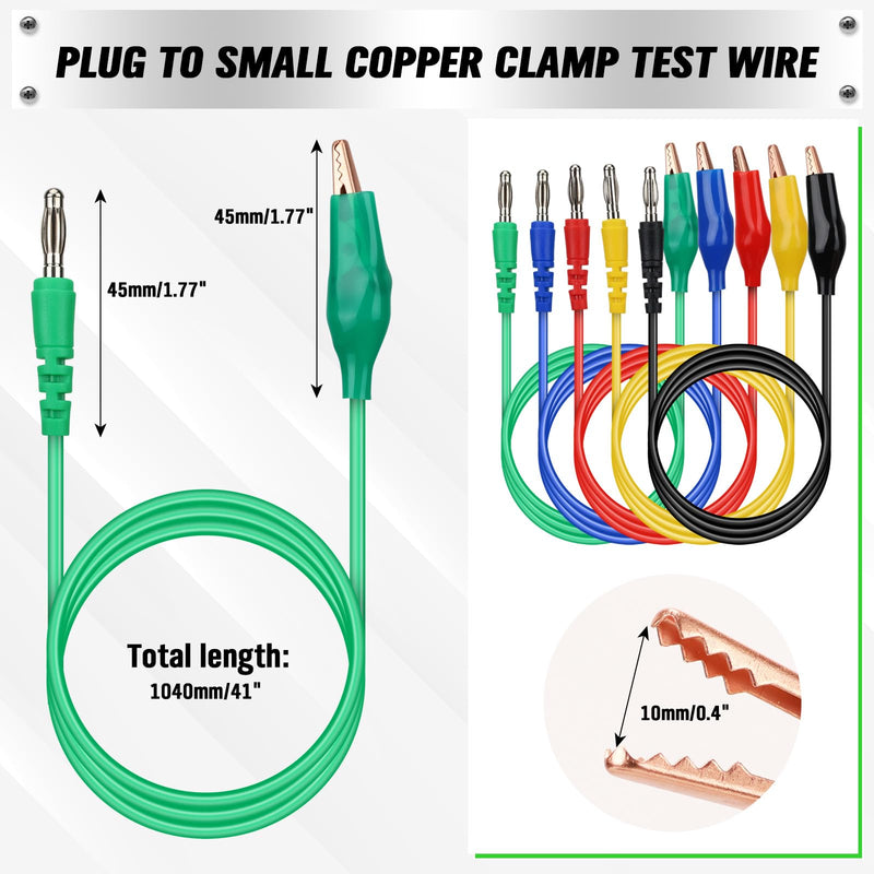 SWANLAKE 43-Piece Back Probe Kit, 30A Multi-Angle Test Probe, 4mm Banana Plug to Copper Alligator Clips, U-Shaped Connectors, Automotive Electrical Circuit Diagnosis Car Repairing Tools 43PCS Back Probe Kit