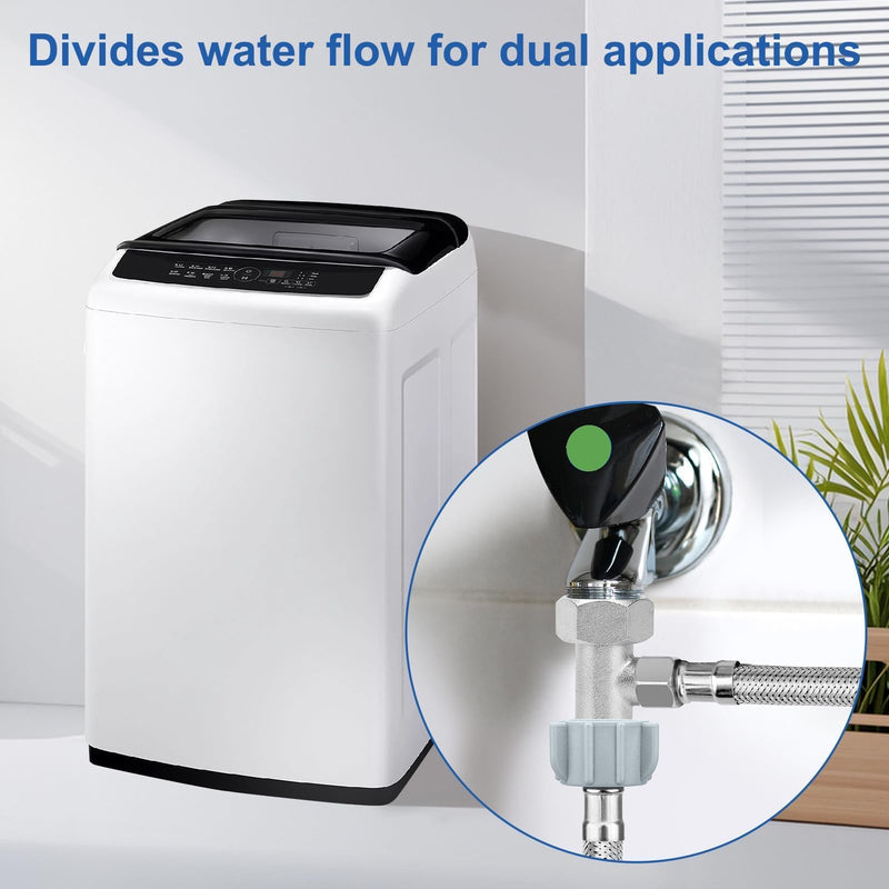 EEEKit T Adapter for Bidet, 7/8" x 7/8" x 3/8" 3 Way Tee Connector Bidet with 12 Inch Braided Toilet Connector for Toilet Bathroom