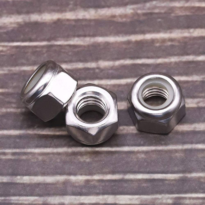 5/16"-18 Nylon Insert Hex Lock Nuts, Allen Hex Drive, 304 Stainless Steel 18-8, Full Thread, Coarse Thread UNC, Pack of 10 5/16"-18