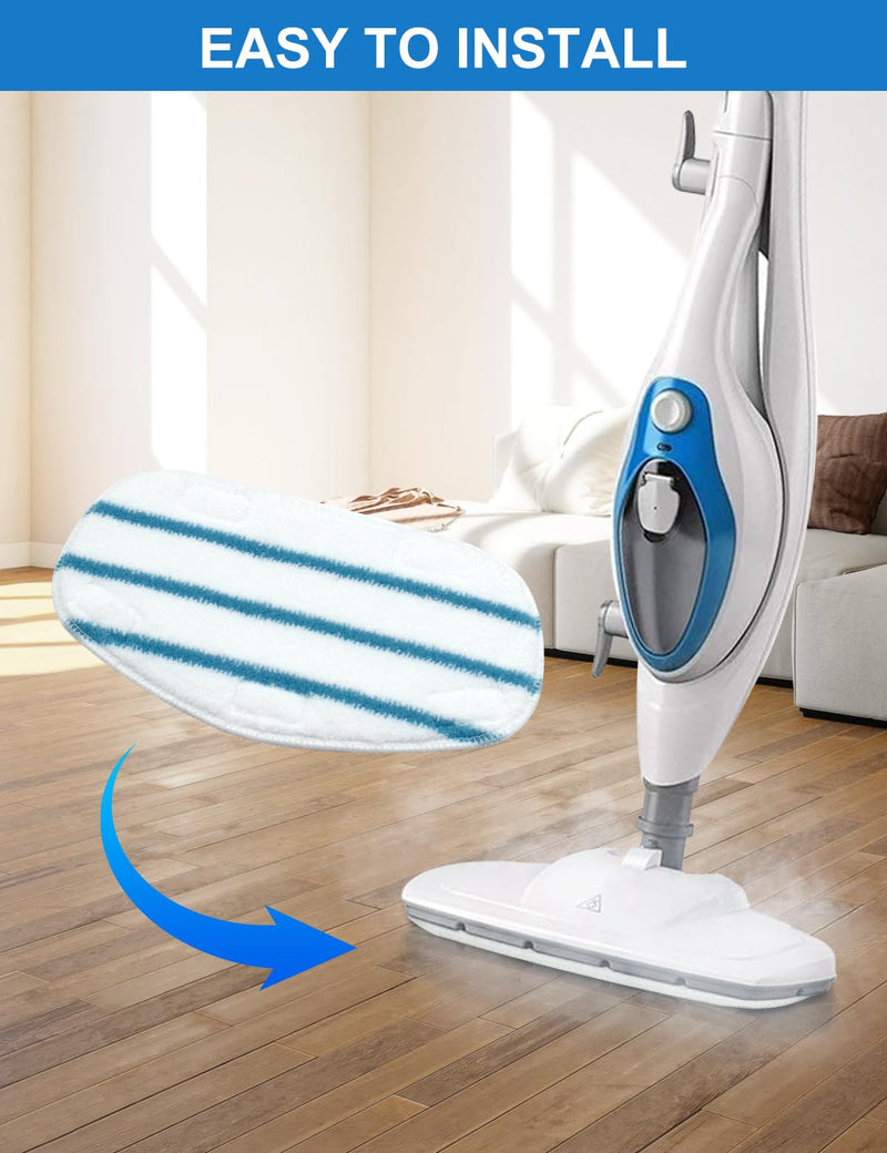 Steam Mop Pads Compatible with PurSteam ThermaPro 10-in-1 and ThermaPro 211 Steam Mop Cleaner Microfiber Pur steam Mop Replacement Pads Washable Reusable Steam Mop Pads for Steamer Floor Cleaning 4 Pack-pursteam Thermapro Steamer Mop Pad