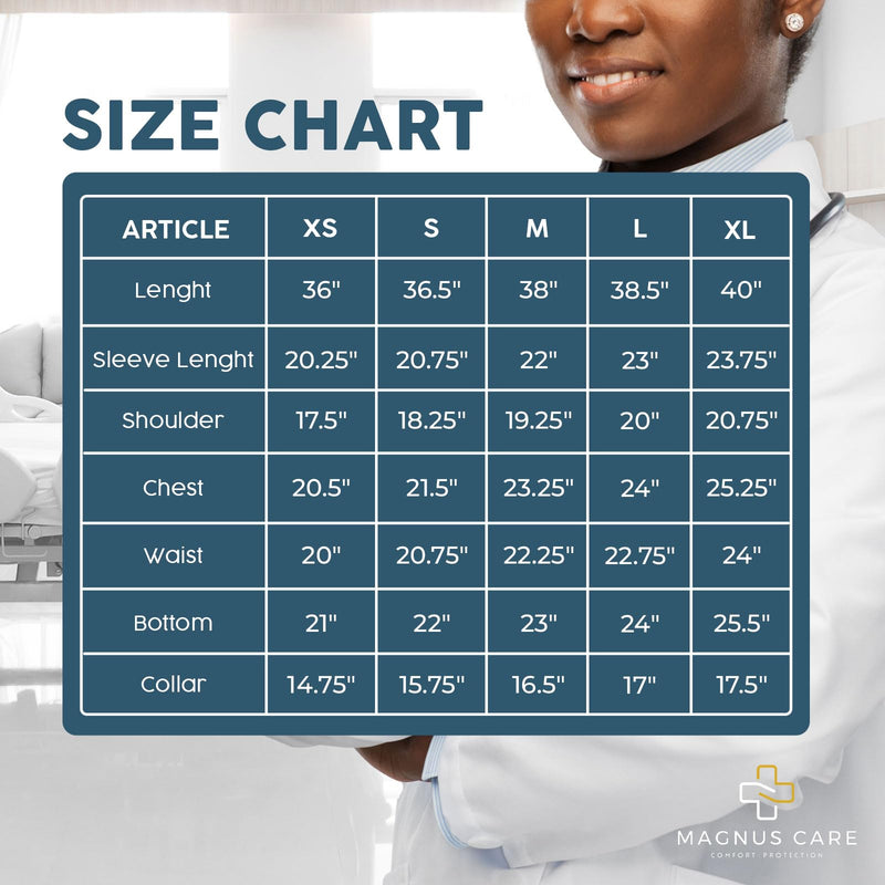 Professional Lab Coat for Women & Men, White Unisex Labcoat, Cotton Poly Medical Doctor Nurse Med Laboratory Coat Medium