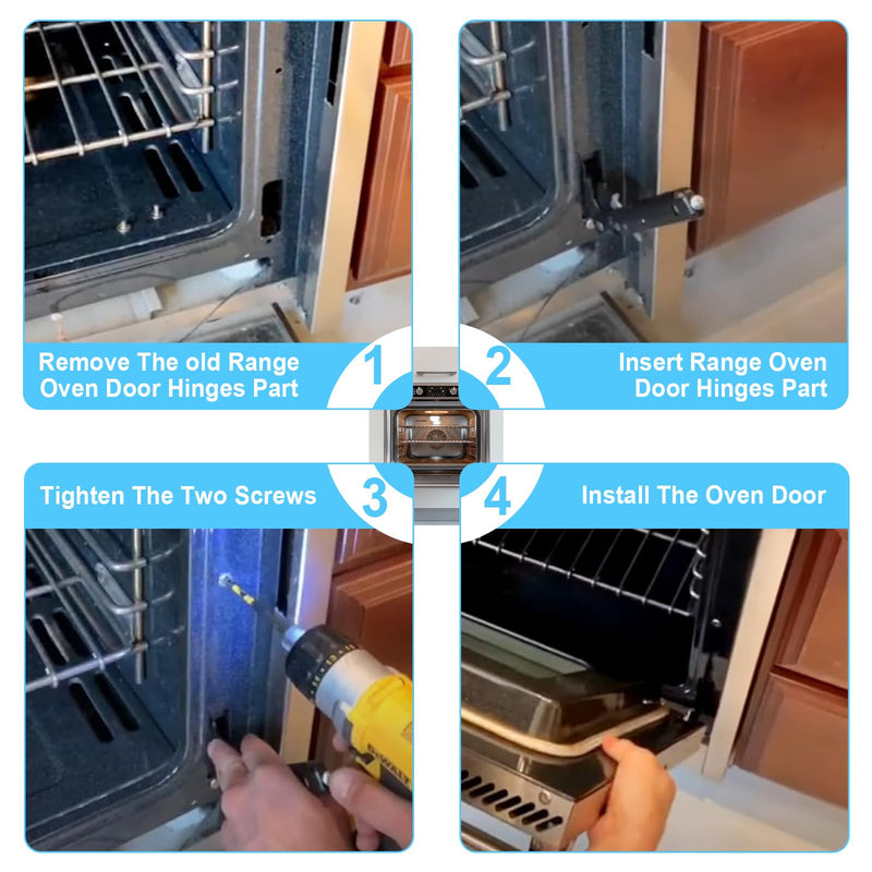 PC020009 Range Oven Door Hinges Part, Compatible with Viking Range Series VGSS360 VGSC487 VGIC365 VESC305 VDSC487, Replaces AP5315870 811473 Heavy-Duty Hinge Kit 1