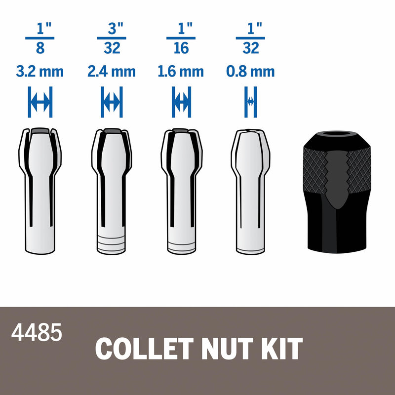 Dremel 4485 Quick Change Rotary Tool Collet Nut Set Medium Collect Nut Set