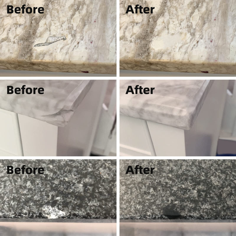 Marble and Granite Repair kit Porcelain Marble Stone and Quartz Countertops Repair kit for Chips Dents Cracks Holes Scratchs, Fix Chipped Edges Corners, Reattaches or rebuilds Missing Pieces - NewNest Australia
