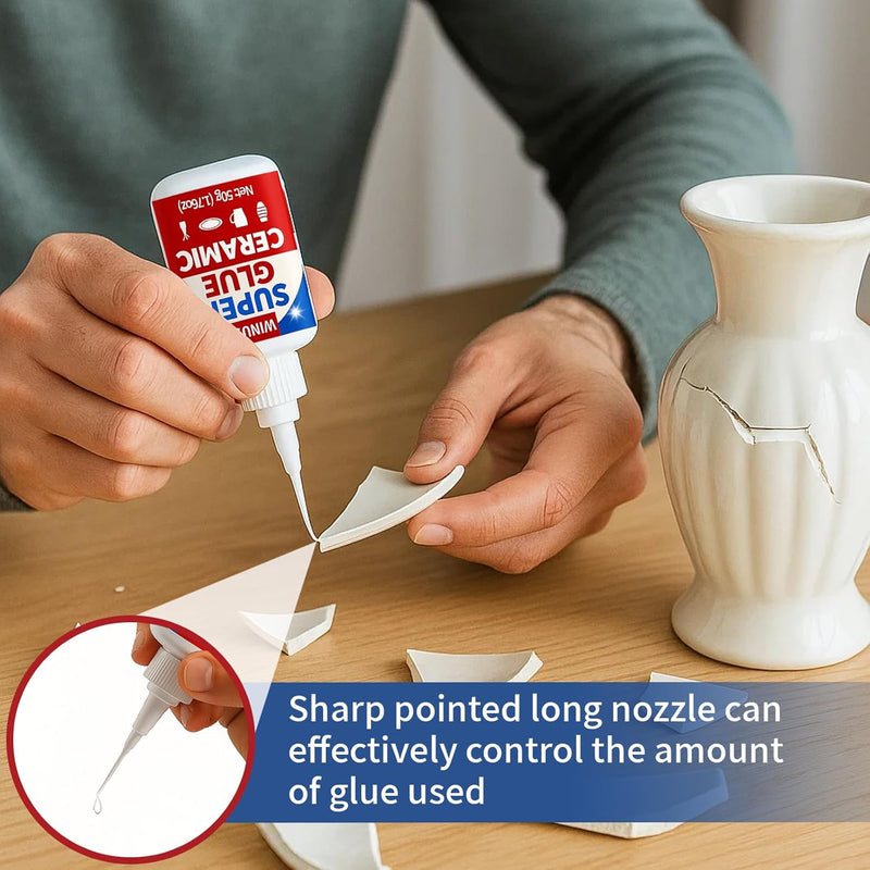 50g Ceramic Super Glue Adhesive - Instant Repair for Porcelain, Pottery, Dishes & Tiles | Waterproof, High Resistant | Strong Bond for Kitchen Sink, Bathroom, DIY Crafts & Home Decor Fixes - NewNest Australia