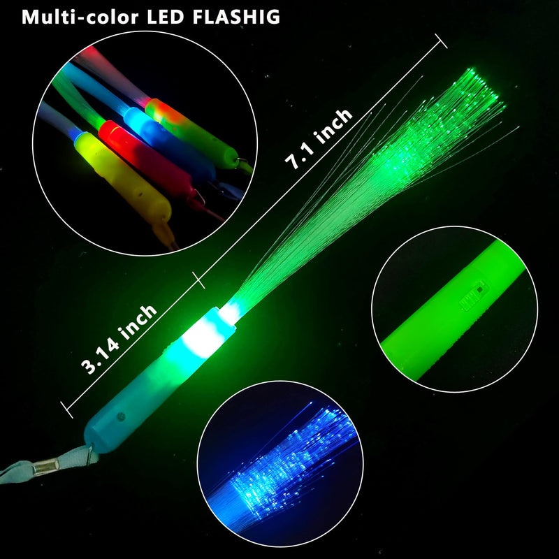 Glow Fiber Optic Wands Sticks LED Light up Wands Bulk,Glow in the dark Party Supplies Favor Flashing Sticks Included Batteries for Birthday Holiday Party Wedding Valentines Day Toys for Kids Him Hers 36PC Fiber Optic