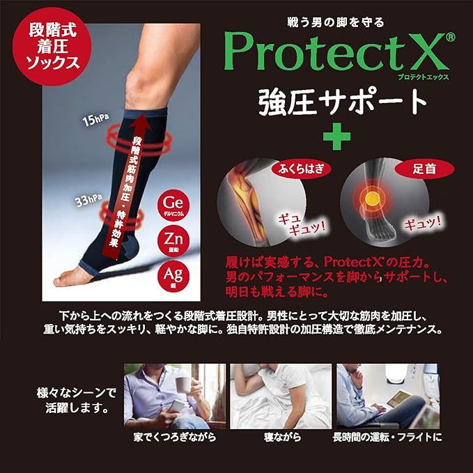 Protect X Compression Socks Men's Strong Pressure Support Open Toe - NewNest Australia