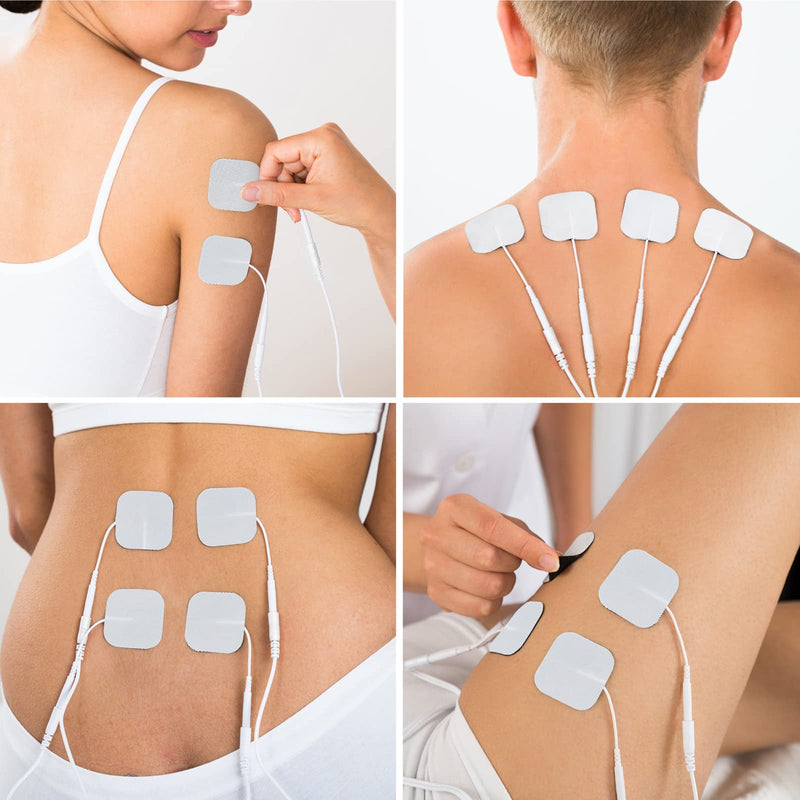 TENS Unit Replacement Pads, Self-Adhesive Electrode 20PCS, 2"x2" Electrode Pads for Muscle Stimulator Massager, Self-Adhesive TENS Pads for Electrotherapy White