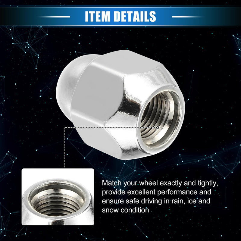 20 Pcs Wheel Lug Nuts Compatible for Nissan Altima Murano for Infiniti G20 I30 M35, Durable M12 x 1.25 Carbon Steel Silver Tone Tire Lugnuts 20