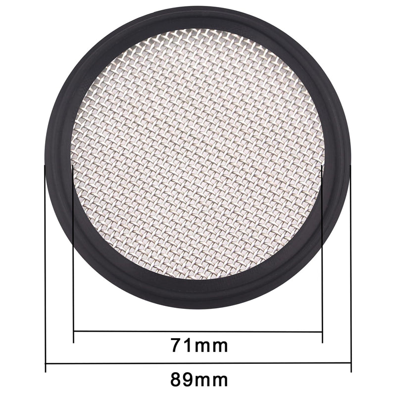 DERNORD 3" Sanitary Gasket FKM w/Stainless Screen - Tri Clamp Clover (20 Mesh) 20 Mesh Pack of 1