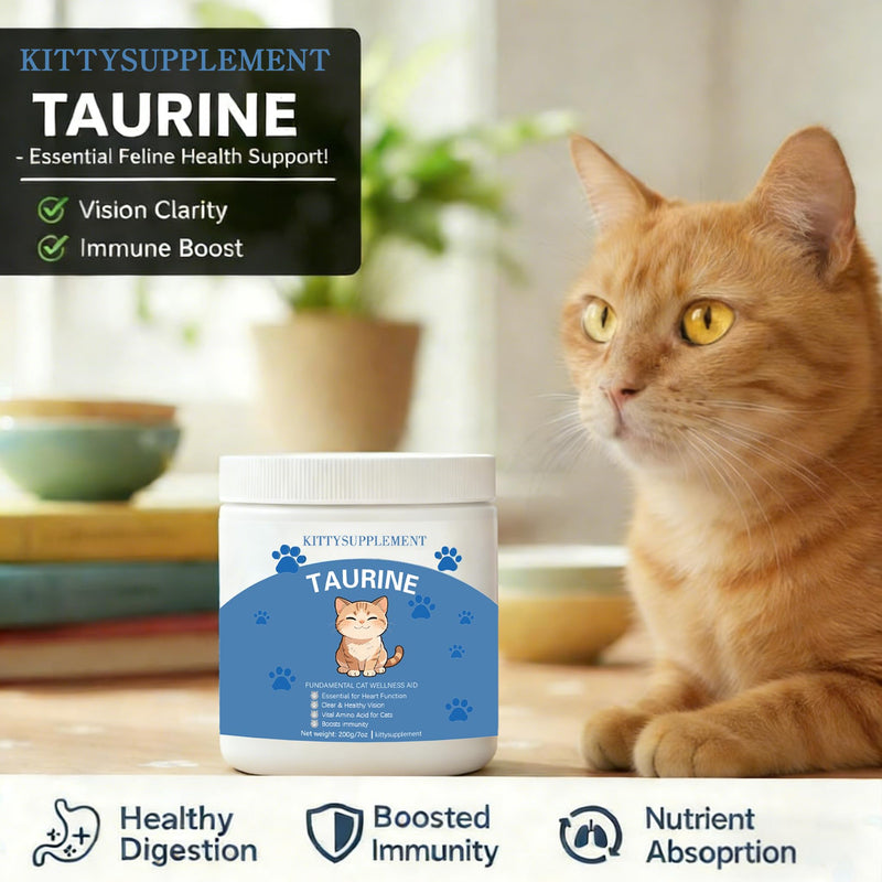 KittySupplement Taurine Powder for Cats,Heart Health & Vision Care, Essential for Feline Daily Wellness,200 Grams