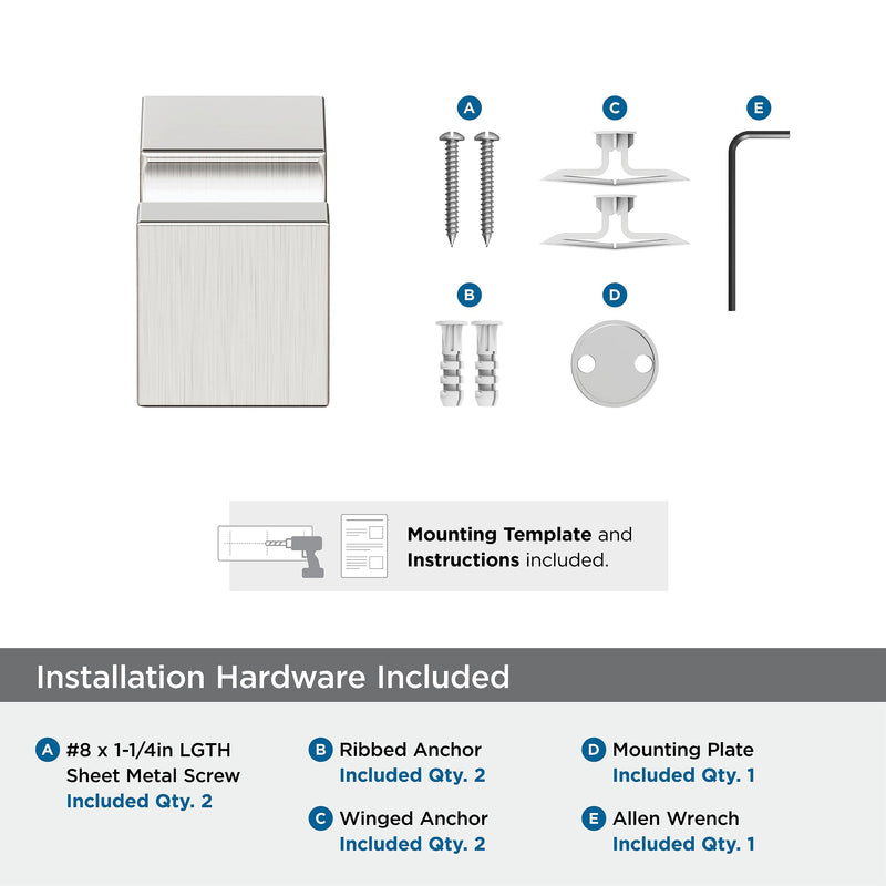 Amerock BH36080G10 | Brushed Nickel Single Robe Hook | 7/8 inch (22 mm) Length Towel Holder | Monument | Towel Hook for Bathroom | Bathroom Hardware | Bath Accessories