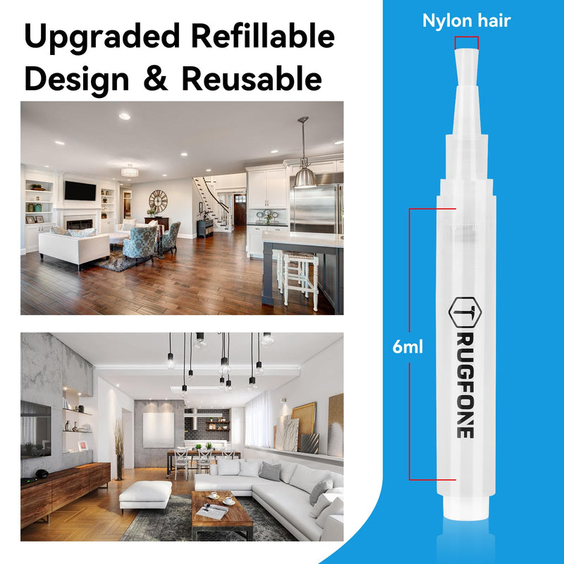 Touch Up Paint Pen 4 Pack Pens Fillable Paint Touch Up Brush Pen for Walls Refillable Paint Touch Up Pen for Wall Repair Funiture Cabinet Wood Floor Window 6ML 4 Count (9 Pcs Kit)
