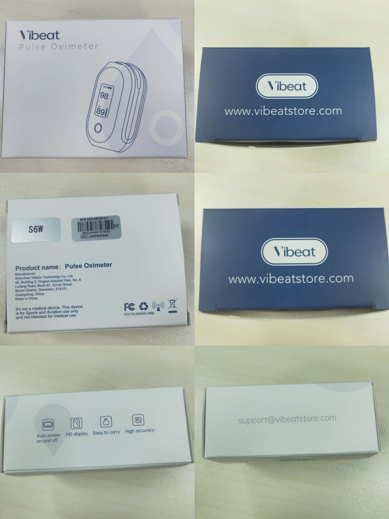 Vibeat Rechargeable Oxygen Meter Finger Pulse Oximeter, Bluetooth Fingertip Blood Oxygen Saturation Monitor with Pulse Rate, Batteries and Lanyard Included, Free APP