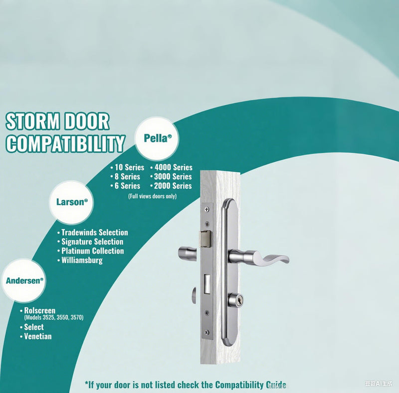 Flat Slot Storm Door Mortise Lock Body Fits for Older Storm Doors, 2-1/2" Handle PZ, Handle Not Included (Brushed Nickel) Brushed Nickel