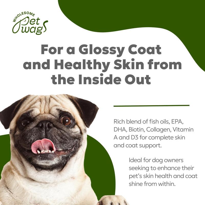Canine Skin & Coat Soft Chews | Dog Vitamins and Supplements, with Fish Oil, Biotin, Vitamin A & D3, Promotes Skin Health, with Omega-3 Fatty Acids | 60 Chews (180 g, 6.35 oz.) - PawsPlanet Australia