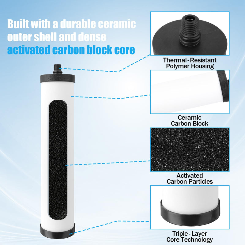 FRC06 Filter Cartridge, Ceramic Water Filter for Franke FRCNSTR Models FRCNSTR100、FRCNSTR-DUO-1、FRCNSTR-DUO-2 Filter Kitchen Sink - 2 PCS