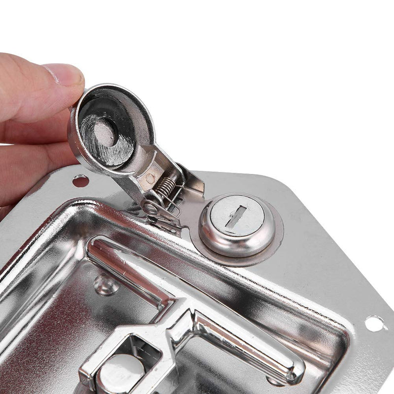 Tool Box Latch, Stainless Steel T-Handle Latches Tool Box Locks with Keys and Gasket Folding T-Handles Latch Heavy Duty Flush Mount Handle Latch for RV, Camper,Toolbox,Truck Trailer
