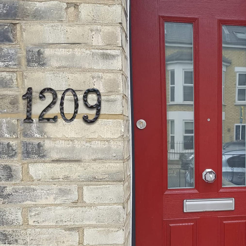 NACH House Numbers for Outside, 5.5 inch Black Address Numbers for House - Number 1 - Rustic Numbers for Outside with Mounting Hardware
