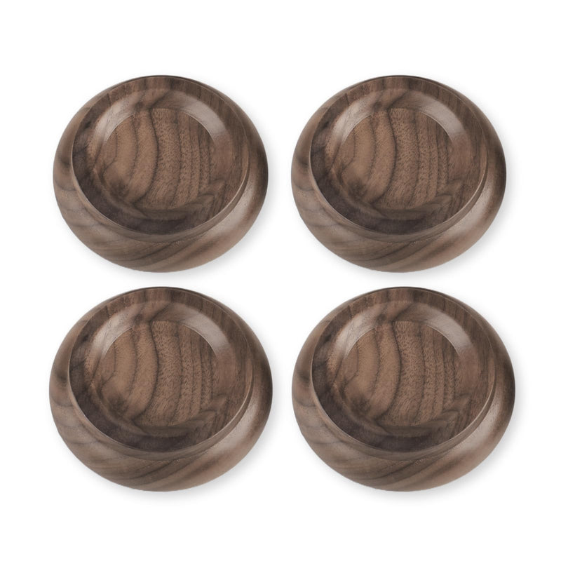 Upright Piano Caster Cups,Premium Quality Black Walnut Wood Piano Caster Pads, Furniture Leg Pad Set of 4,with Non-Slip Moisture-Proof& Anti-Noise Felt Pads for Hardwood Floor Protectors(Black Walnut)