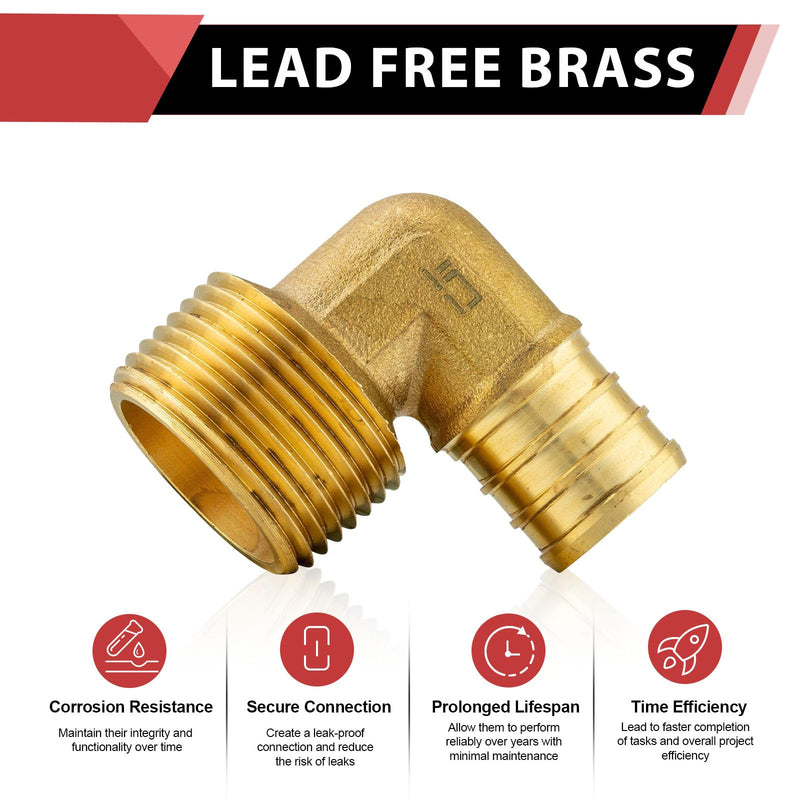 10-PACK EFIELD Pex 3/4"x3/4"Male NPT Threaded Elbow(PEX1807097-10) 3/4"x3/4"(Pack of 10)
