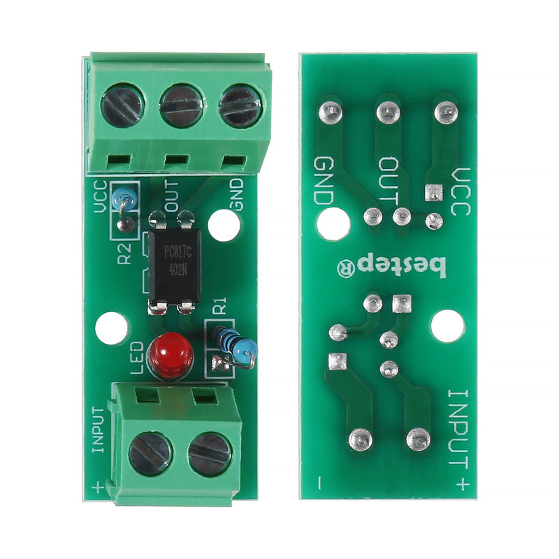 6pcs PC817 1 Channel Optocoupler Isolation Module 1CH Optocoupler PC817 3-5V 12V 24V Photoelectric Isolator PNP NPN Signal Converter Rail Holder PLC Drive Motor Board