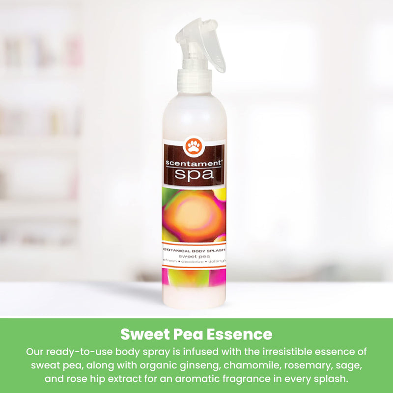 Best Shot Scentament Spa Botanical Body Spray, Body Spray Conditioner for Pets, Cat and Dog Cologne Spray, Sweet Pea, 8 Oz - PawsPlanet Australia
