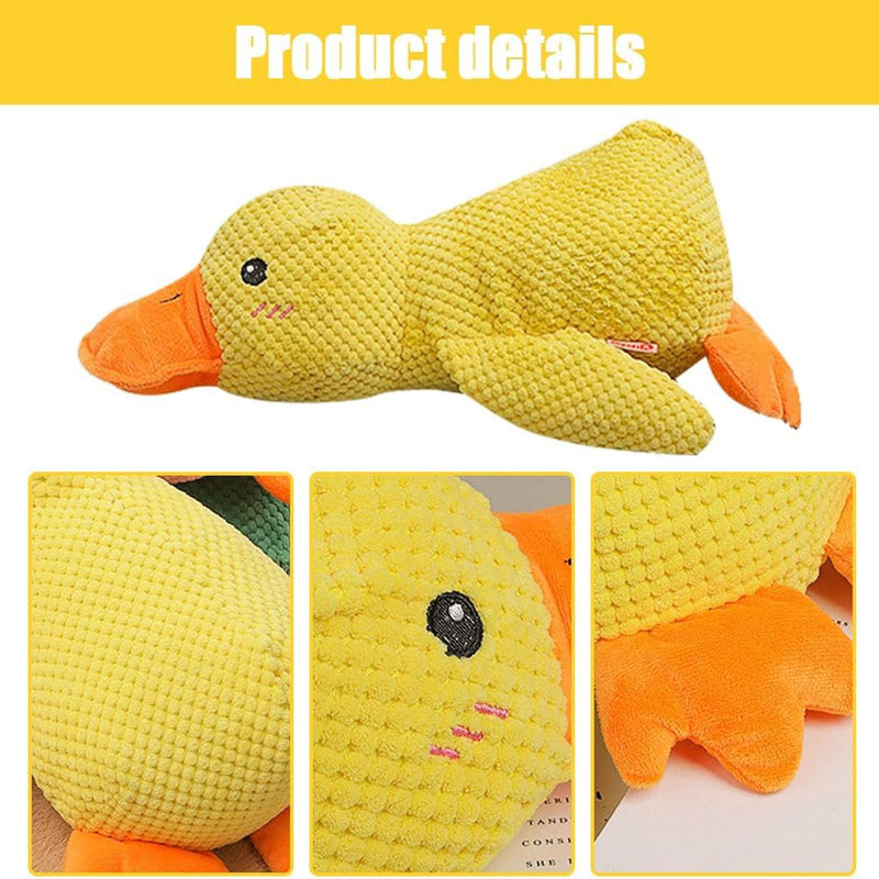 Mellow Dog Calming Duck, The Mellow Ducks Calming Pillow, The Quack-Quack Ducks Dog Toy, Cute Yellow Stuffed Calmings Duck Dog Toys with Soft Squeaker, Interactive Dog Toys for Aggressive Chewers