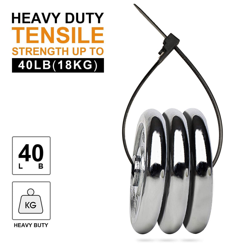 100Pcs Heavy Duty Industrial Zip Toes Releasable 8 Inch Black Tie Wraps Adjustable Tie wrap Reusable Zip Toes Tie Straps For Garden Plant Secure Vine, Home Office Use Reusable 8Inch 100Pcs