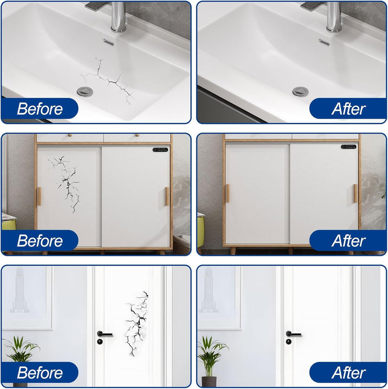 Touch Up Paint White tile paint porcelain repair kit Specialty Tub and Tile Paint, High-Gloss White bathtub Paint, Quick-Dry Porcelain Paint for Scratches & Chips on Porcelain, Acrylic, Enamel, Cast Iron, Tubs, Tiles, Sinks Wooden furniture and Toilets
