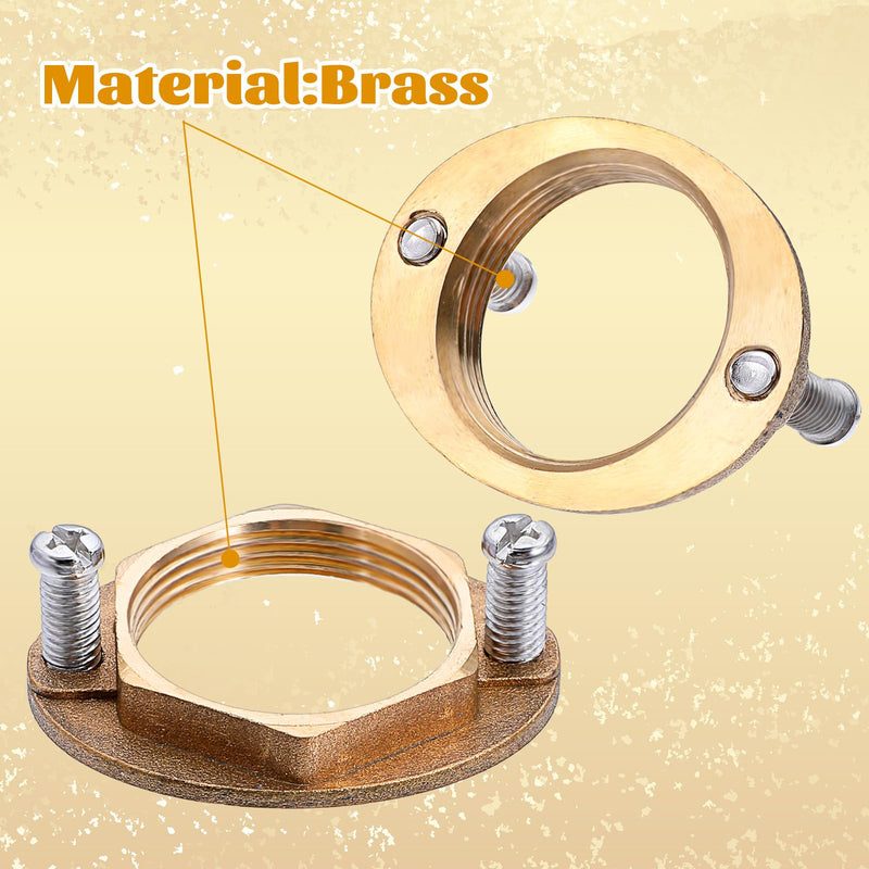 1 Set Brass Faucet Lock Nut Brass Female Locknut Faucet Washers for Secure Faucet Nut Hex Faucet Locknut Plumbing Installation Kit of Bathroom Lock Nuts Thread M32*1.25 (Inner Diameter:32mm/1.23in)