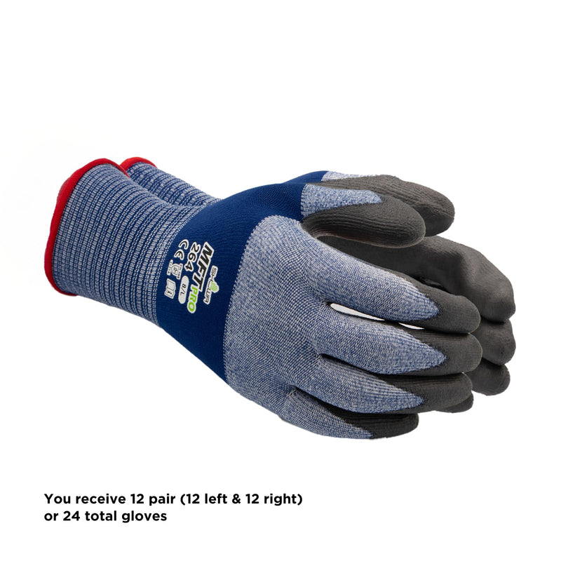 SHOWA MFT PRO 264 Polyurethane Palm Coated General Purpose Safety Glove with Microfiber Liner, 13-Gauge, Large (12 Pairs)