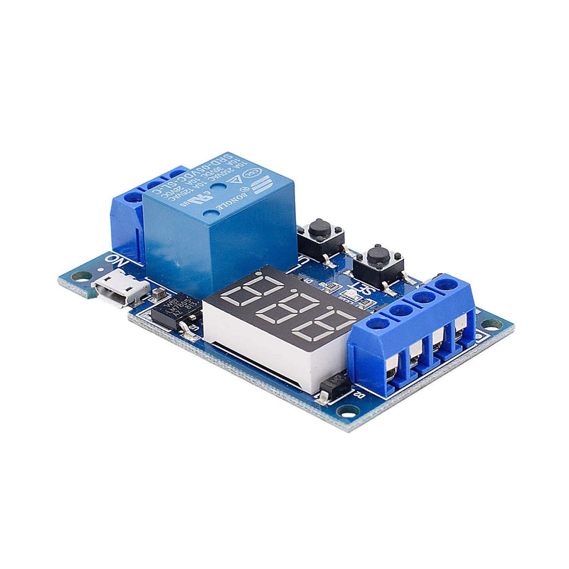 [2 Pack] DC 6-30V Timer Relay Programmable Delay Relay Module Cycle Timer with LED Display / 5V Micro USB, Smart Home Controller