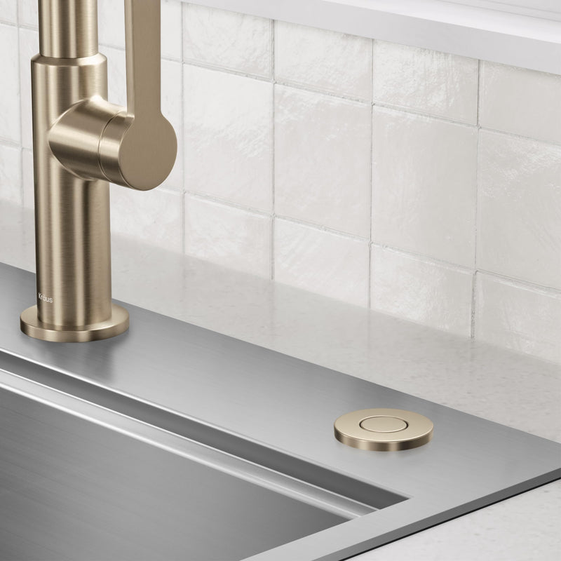 KRAUS Flat-Top Garbage Disposal Air Switch Button in Spot-Free Antique Champagne Bronze, KWDB-20SFACB - NewNest Australia